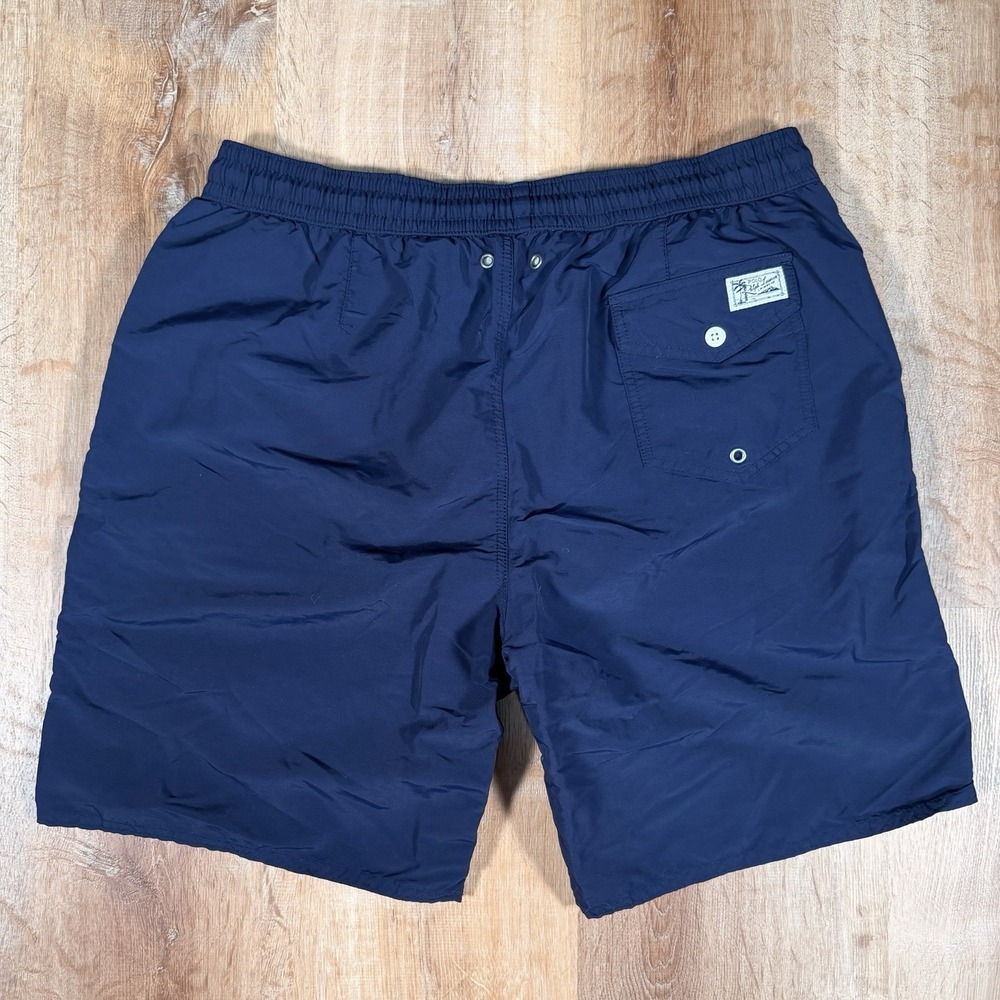 Polo Ralph Lauren Mens XL Swim Trunks Shorts Navy Red Yellow Pony Mesh Lined - Picture 3 of 8